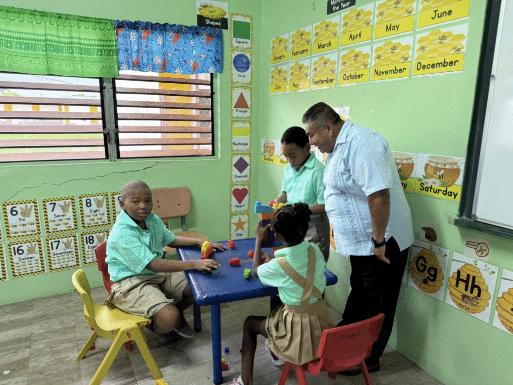 Leaders with students