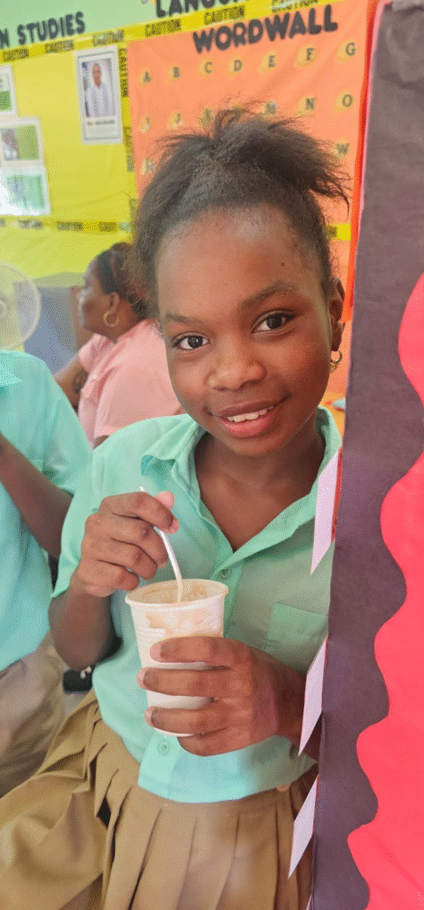 Happy student with cone
