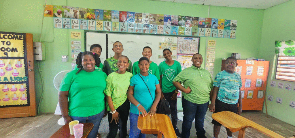 Students making mental health posters