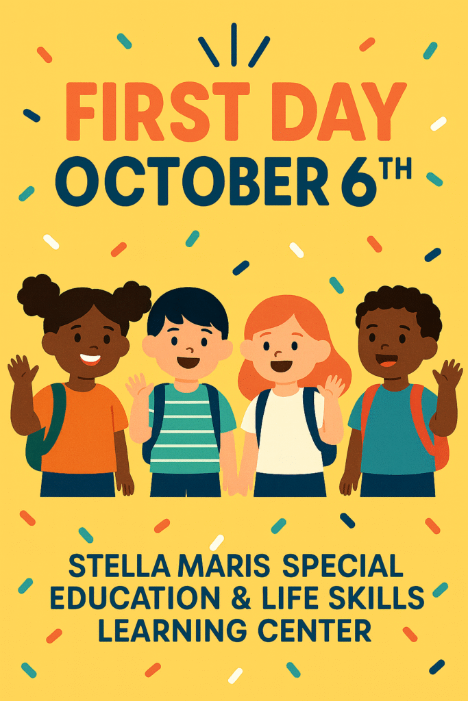 Student smiles with new backpack